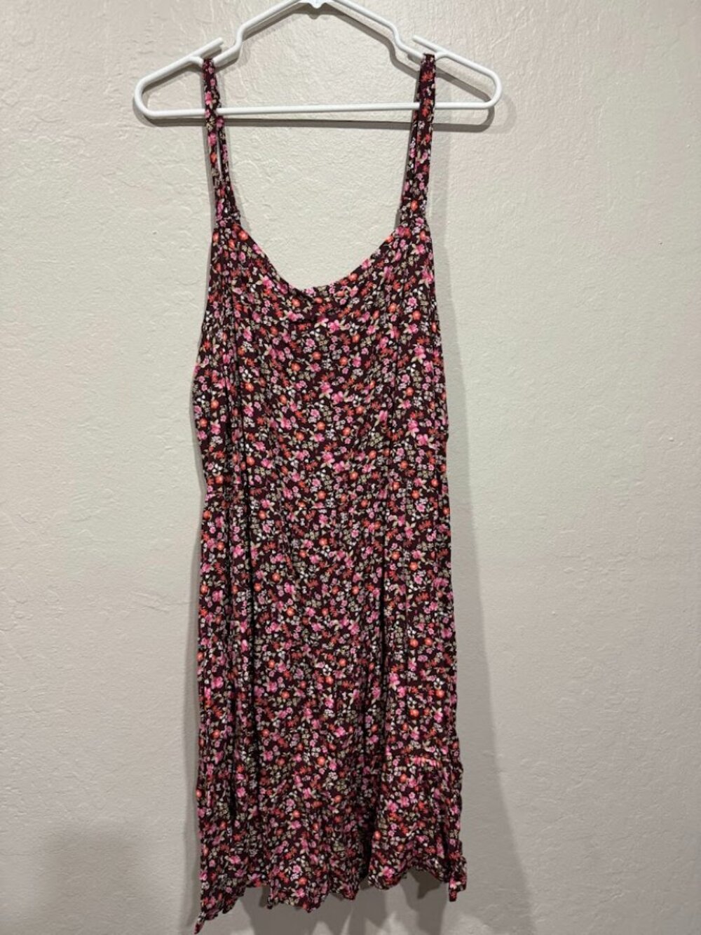 NWT Old Navy Purple Pink Ditsy Floral Spaghetti Strap Sun Dress 2x